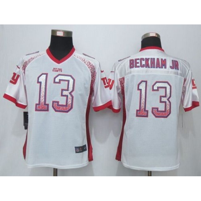 Women's Giants #13 Odell Beckham Jr White Stitched NFL Elite Drift Jersey