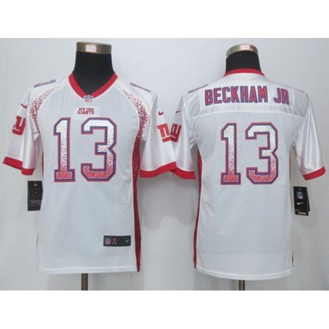 New York Giants #13 Odell Beckham Jr White Youth Stitched NFL Elite Drift Fashion Jersey