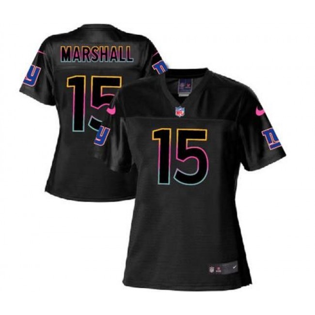 Women's Giants #15 Brandon Marshall Black NFL Game Jersey