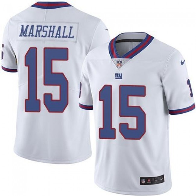 New York Giants #15 Brandon Marshall White Youth Stitched NFL Limited Rush Jersey