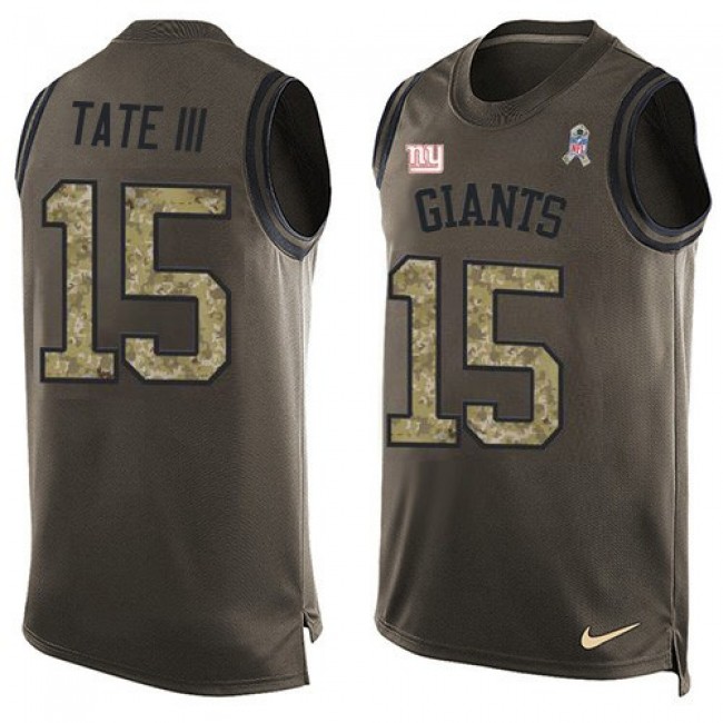 Nike Giants #15 Golden Tate Green Men's Stitched NFL Limited Salute To Service Tank Top Jersey