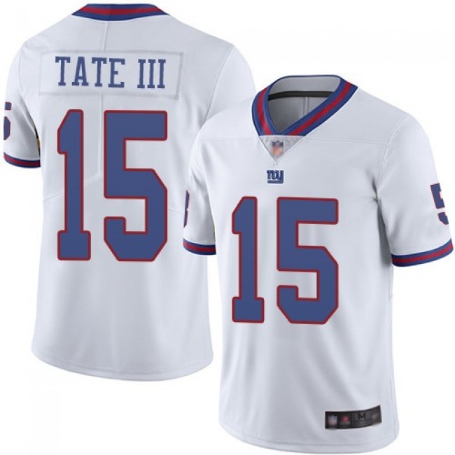 Nike Giants #15 Golden Tate III White Men's Stitched NFL Limited Rush Jersey