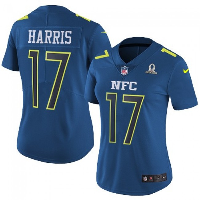 Women's Giants #17 Dwayne Harris Navy Stitched NFL Limited NFC 2017 Pro Bowl Jersey