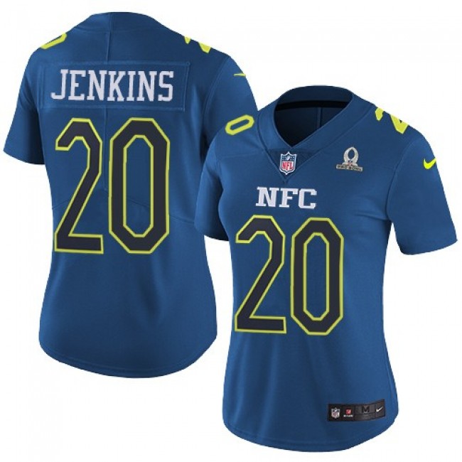 Women's Giants #20 Janoris Jenkins Navy Stitched NFL Limited NFC 2017 Pro Bowl Jersey