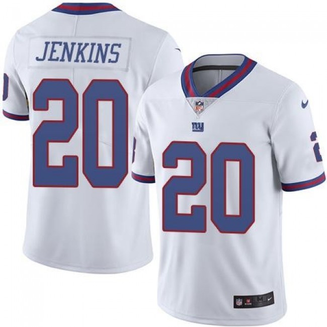 Nike Giants #20 Janoris Jenkins White Men's Stitched NFL Limited Rush Jersey
