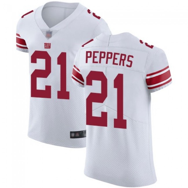 Nike Giants #21 Jabrill Peppers White Men's Stitched NFL Vapor Untouchable Elite Jersey