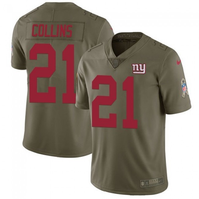 New York Giants #21 Landon Collins Olive Youth Stitched NFL Limited 2017 Salute to Service Jersey