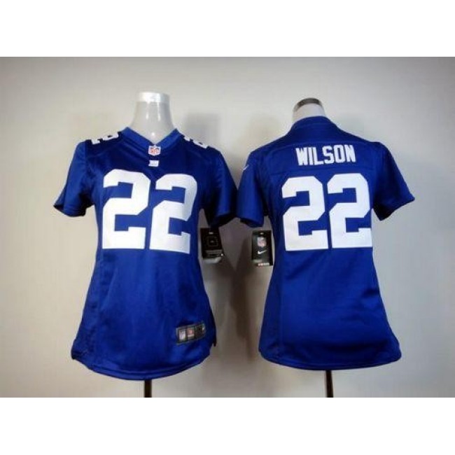 Women's Giants #22 David Wilson Royal Blue Team Color Stitched NFL Elite Jersey