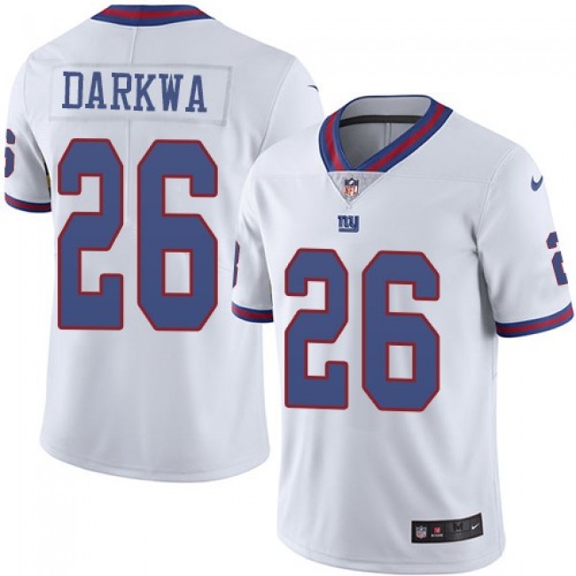New York Giants #26 Orleans Darkwa White Youth Stitched NFL Limited Rush Jersey