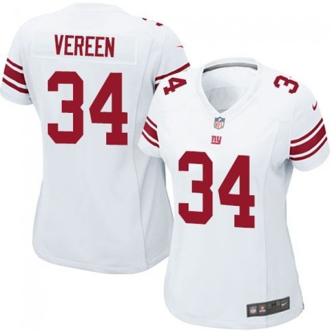 Women's Giants #34 Shane Vereen White Stitched NFL Elite Jersey