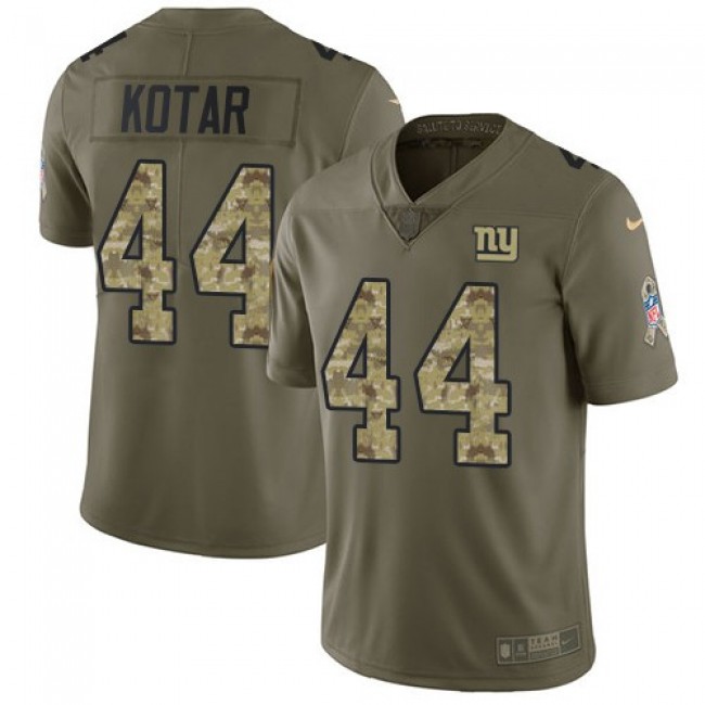 Nike Giants #44 Doug Kotar Olive/Camo Men's Stitched NFL Limited 2017 Salute To Service Jersey