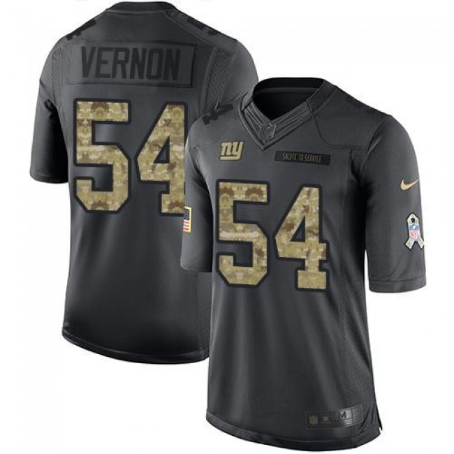 New York Giants #54 Olivier Vernon Black Youth Stitched NFL Limited 2016 Salute to Service Jersey
