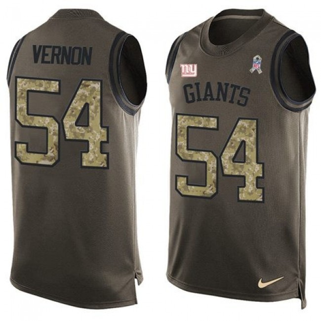 Nike Giants #54 Olivier Vernon Green Men's Stitched NFL Limited Salute To Service Tank Top Jersey