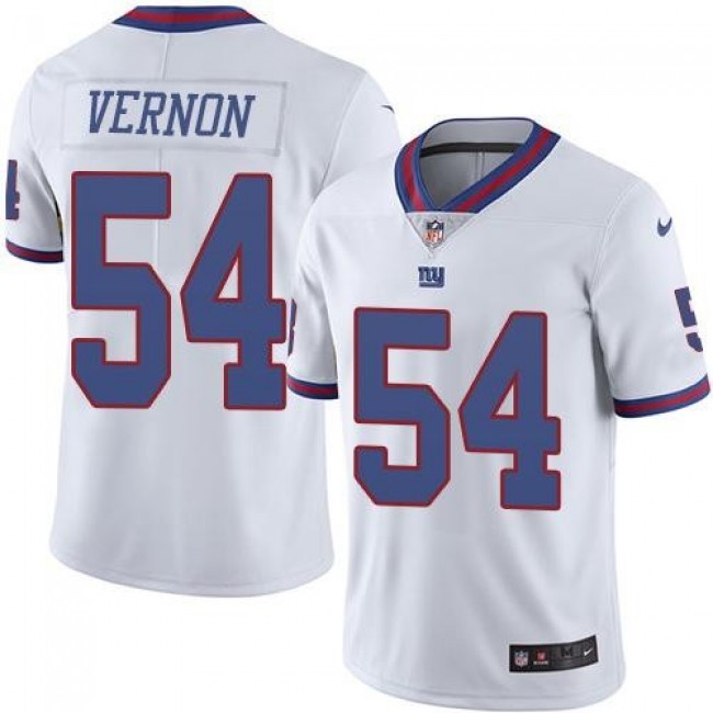 Nike Giants #54 Olivier Vernon White Men's Stitched NFL Limited Rush Jersey