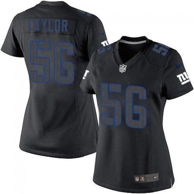 Women's Giants #56 Lawrence Taylor Black Impact Stitched NFL Limited Jersey