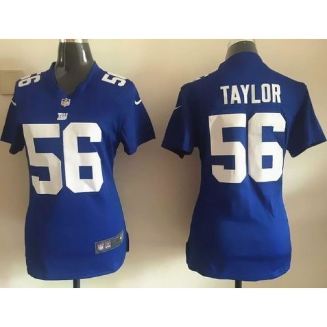 Women's Giants #56 Lawrence Taylor Royal Blue Team Color Stitched NFL Elite Jersey