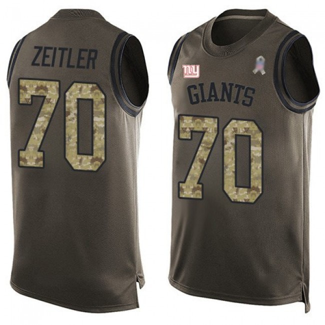 Nike Giants #70 Kevin Zeitler Green Men's Stitched NFL Limited Salute To Service Tank Top Jersey