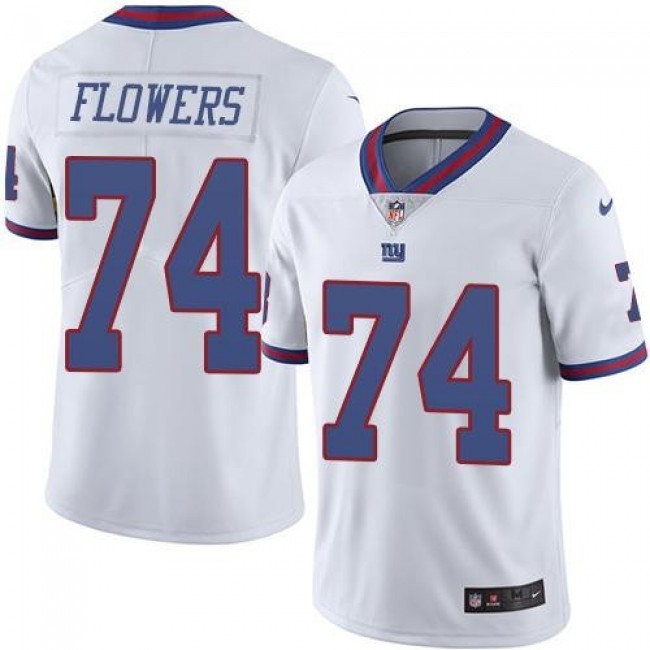 New York Giants #74 Ereck Flowers White Youth Stitched NFL Limited Rush Jersey