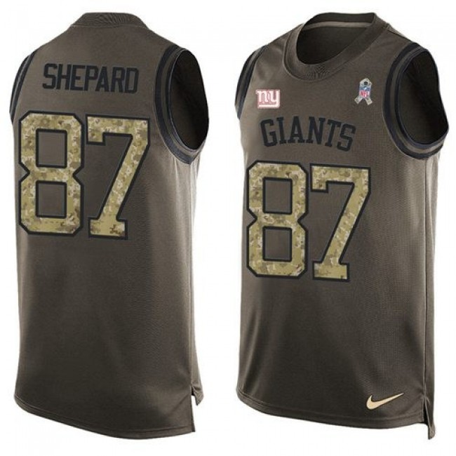 Nike Giants #87 Sterling Shepard Green Men's Stitched NFL Limited Salute To Service Tank Top Jersey