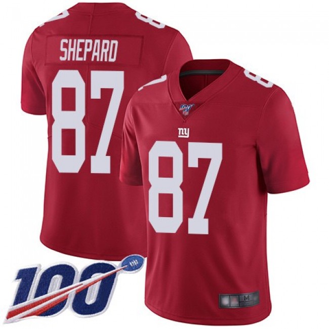 Nike Giants #87 Sterling Shepard Red Alternate Men's Stitched NFL 100th Season Vapor Limited Jersey