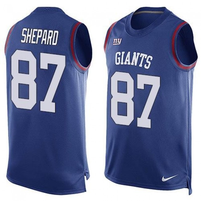 Nike Giants #87 Sterling Shepard Royal Blue Team Color Men's Stitched NFL Limited Tank Top Jersey