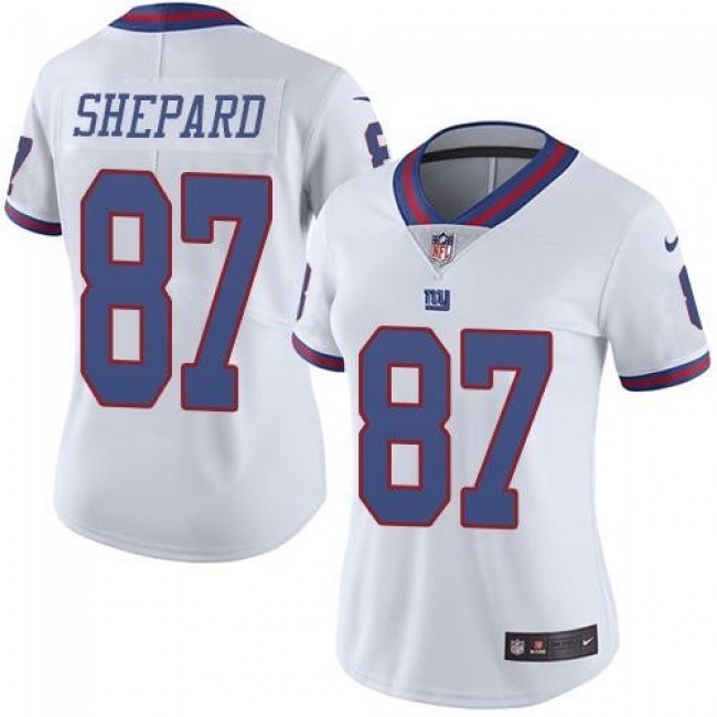 Women's Giants #87 Sterling Shepard White Stitched NFL Limited Rush Jersey