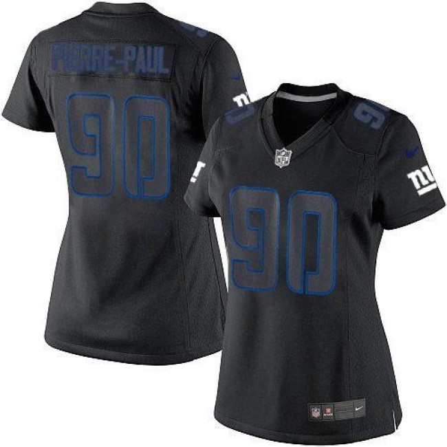 Women's Giants #90 Jason Pierre-Paul Black Impact Stitched NFL Limited Jersey