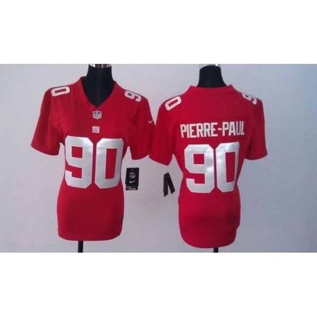 Women's Giants #90 Jason Pierre-Paul Red Alternate Stitched NFL Elite Jersey