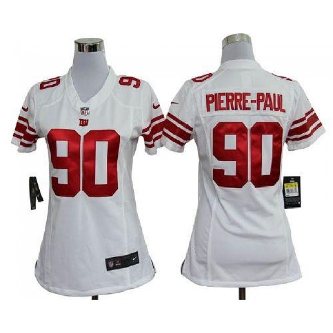 Women's Giants #90 Jason Pierre-Paul White Stitched NFL Elite Jersey