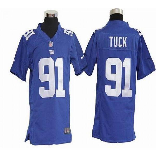 New York Giants #91 Justin Tuck Royal Blue Team Color Youth Stitched NFL Elite Jersey