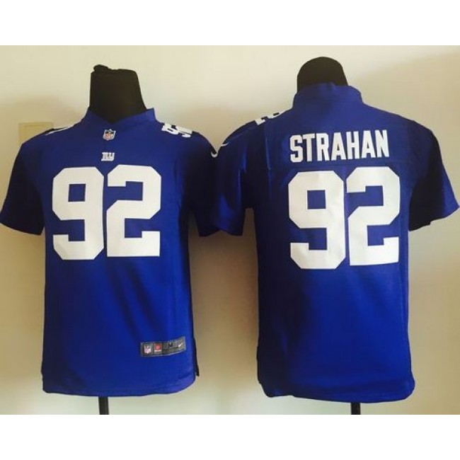 New York Giants #92 Michael Strahan Royal Blue Team Color Youth Stitched NFL Elite Jersey