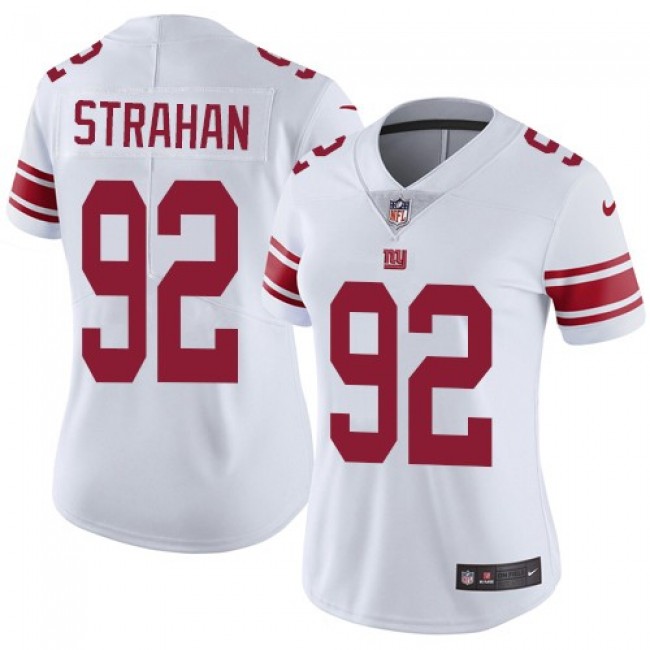 Women's Giants #92 Michael Strahan White Stitched NFL Vapor Untouchable Limited Jersey