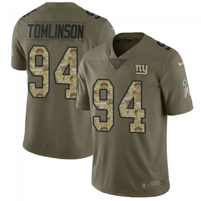 New York Giants #94 Dalvin Tomlinson Olive-Camo Youth Stitched NFL Limited 2017 Salute to Service Jersey