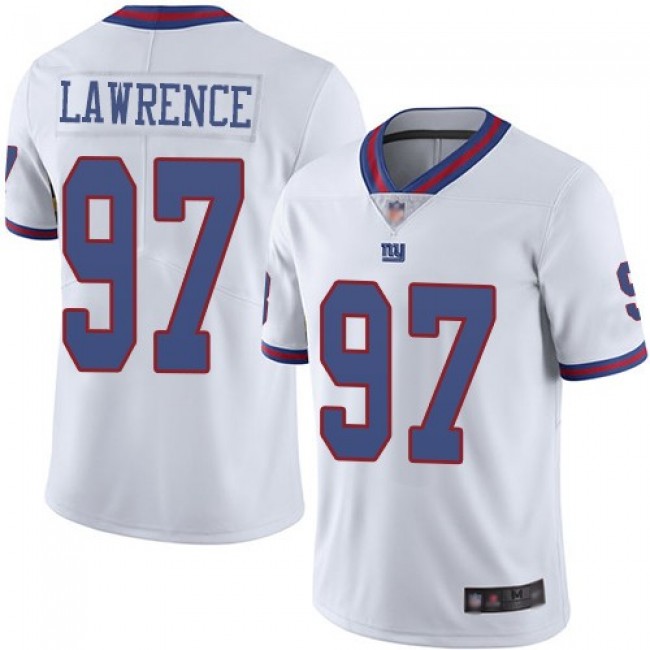 Nike Giants #97 Dexter Lawrence White Men's Stitched NFL Limited Rush Jersey