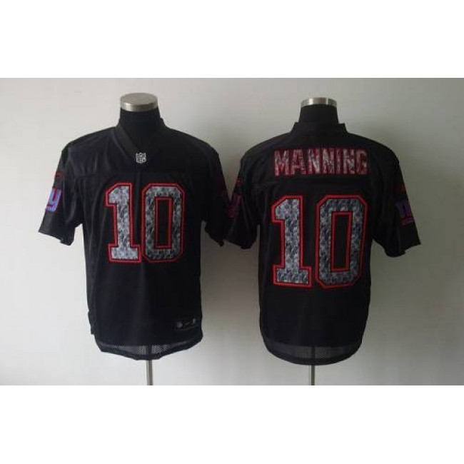 Sideline Black United Giants #10 Eli Manning Black Stitched NFL Jersey