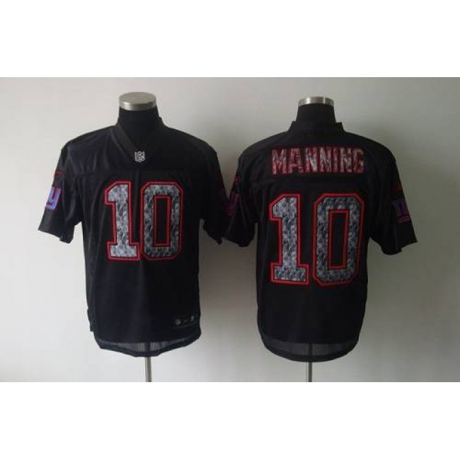 Sideline Black United Giants #10 Eli Manning Black Stitched NFL Jersey