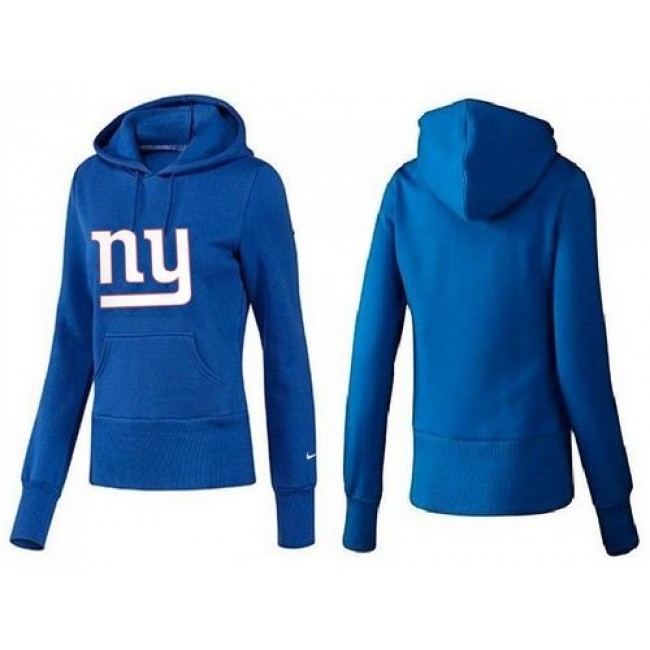 Women's New York Giants Logo Pullover Hoodie Blue Jersey