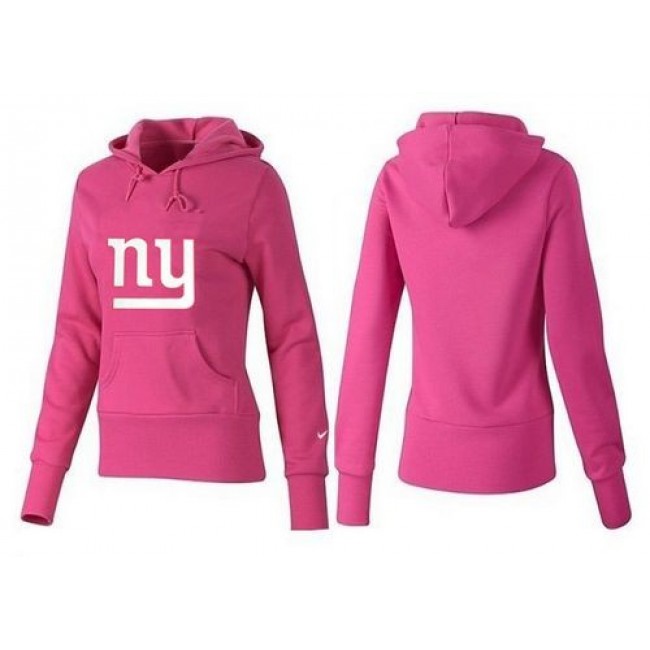 Women's New York Giants Logo Pullover Hoodie Pink Jersey