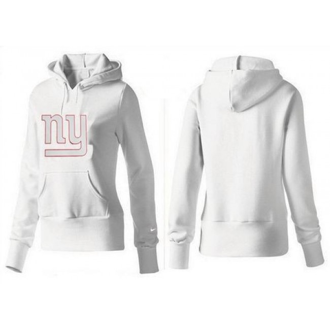 Women's New York Giants Logo Pullover Hoodie White Jersey