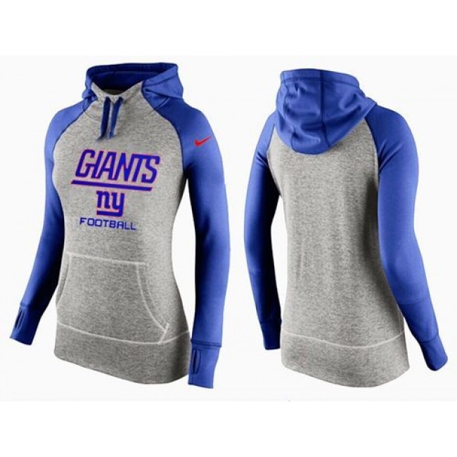 Women's New York Giants Hoodie Grey Blue-1 Jersey