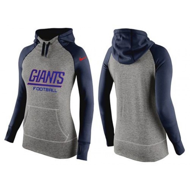 Women's New York Giants Hoodie Grey Dark Blue Jersey