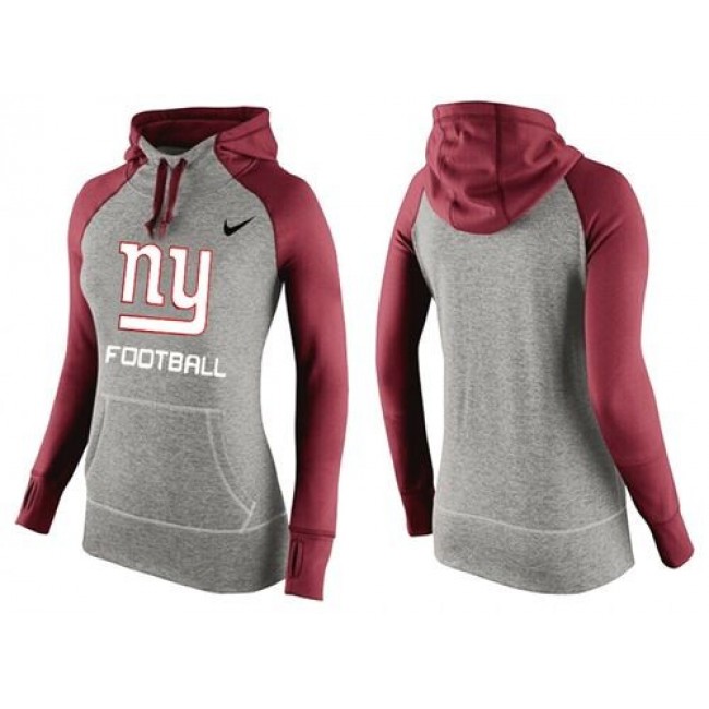 Women's New York Giants Hoodie Grey Red Jersey