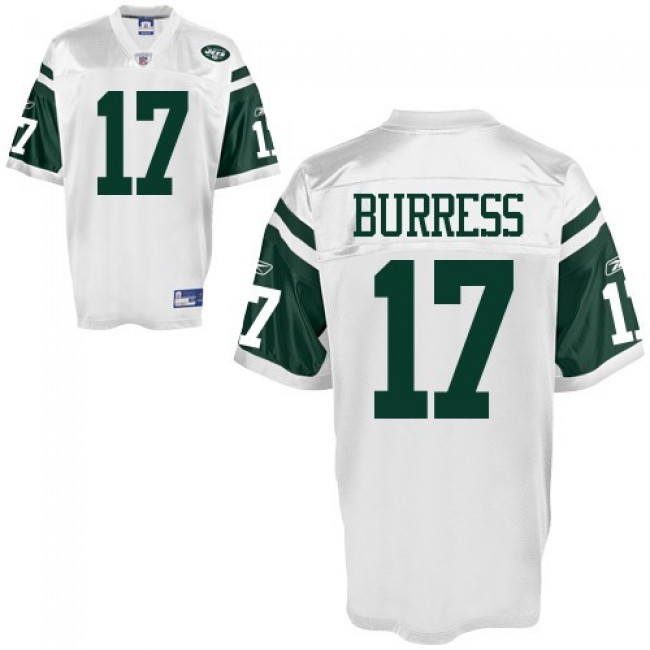 Jets #17 Plaxico Burress White Stitched NFL Jersey