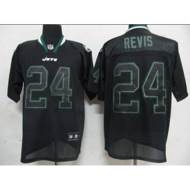 Jets #24 Darrelle Revis Lights Out Black Stitched NFL Jersey