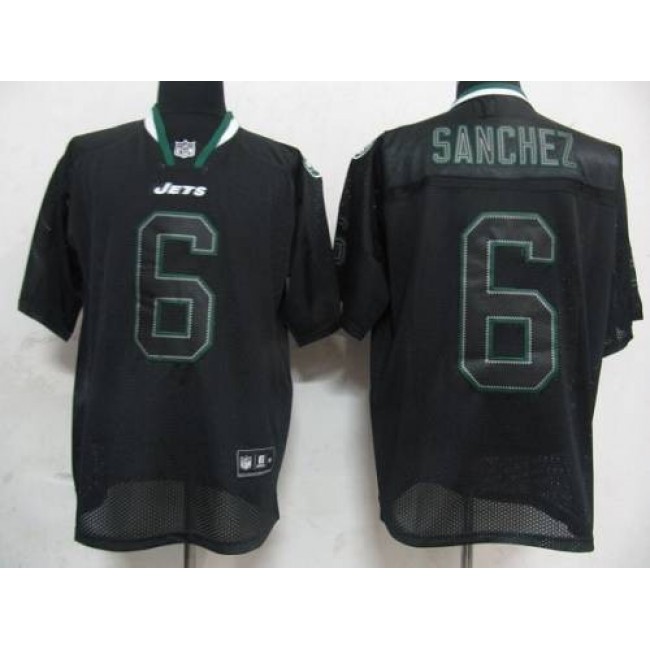 Jets #6 Mark Sanchez Lights Out Black Stitched NFL Jersey