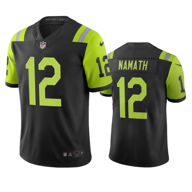 New York Jets #12 Joe Namath Black Green Vapor Limited City Edition NFL Jersey