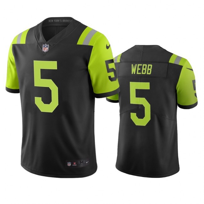 New York Jets #5 Davis Webb Black Green Vapor Limited City Edition NFL Jersey