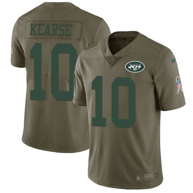 New York Jets #10 Jermaine Kearse Olive Youth Stitched NFL Limited 2017 Salute to Service Jersey