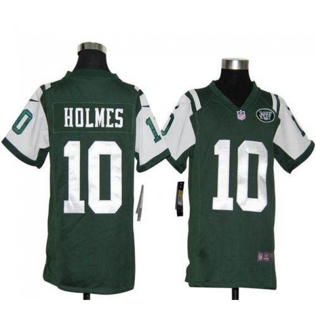 New York Jets #10 Santonio Holmes Green Team Color Youth Stitched NFL Elite Jersey