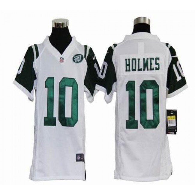New York Jets #10 Santonio Holmes White Youth Stitched NFL Elite Jersey